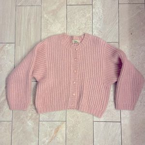 Vintage LL Bean Pink Mohair Chunky Cardigan Sweater Women’s